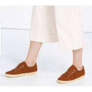 Zara Suede Fringe Sneaker